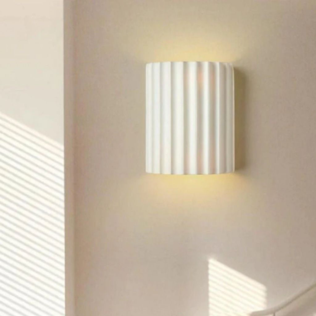 White Nordic Minimalist LED Wall Lamp - Macaron Resin