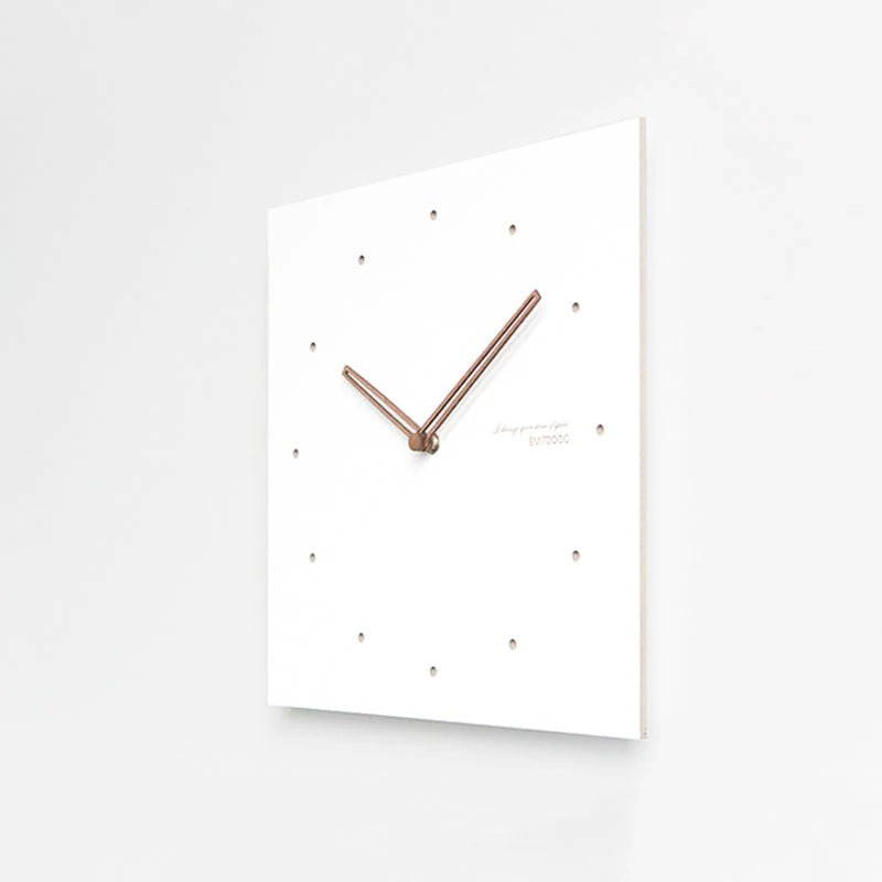 White Quadrangle Wall Clock – Minimalist & Eco - Friendly Design - Lattea Global