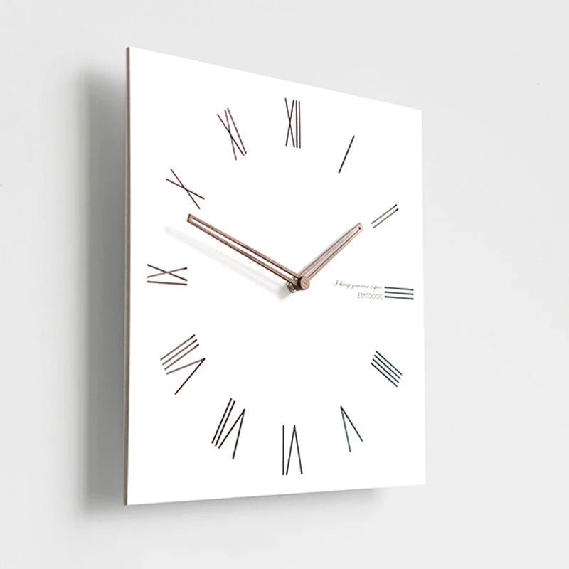 White Quadrangle Wall Clock – Minimalist & Eco - Friendly Design - Lattea Global