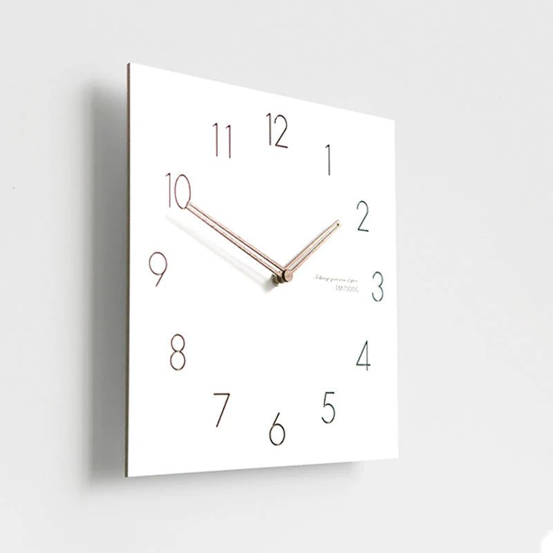 White Quadrangle Wall Clock – Minimalist & Eco - Friendly Design - Lattea Global