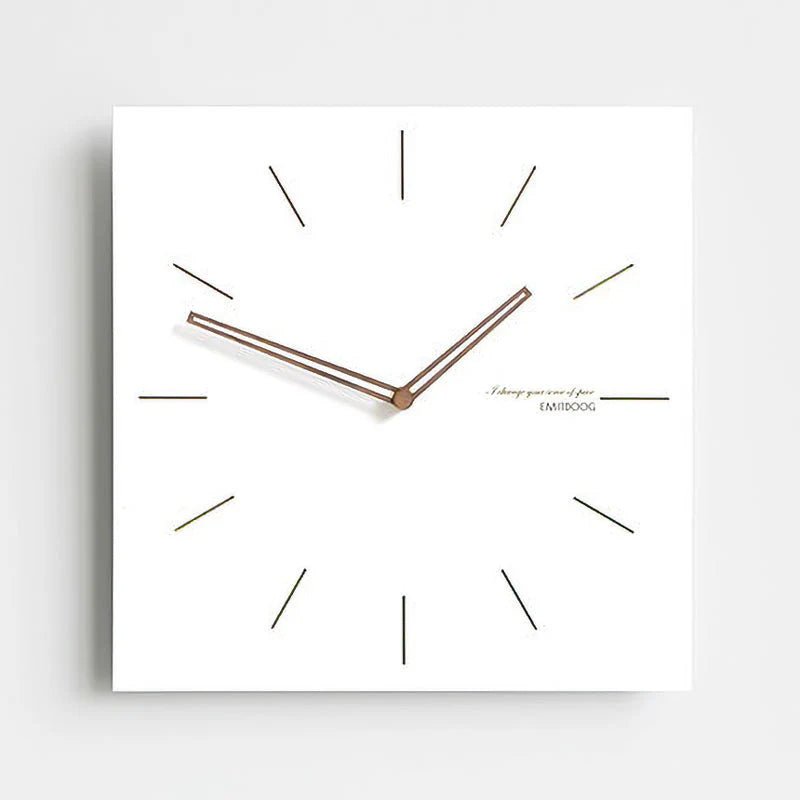 White Quadrangle Wall Clock – Minimalist & Eco - Friendly Design - Lattea Global