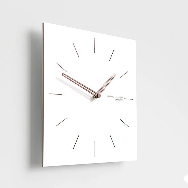White Quadrangle Wall Clock – Minimalist & Eco - Friendly Design - Lattea Global
