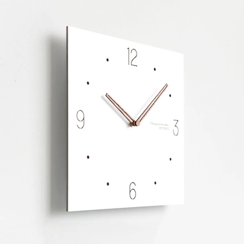 White Quadrangle Wall Clock – Minimalist & Eco - Friendly Design - Lattea Global
