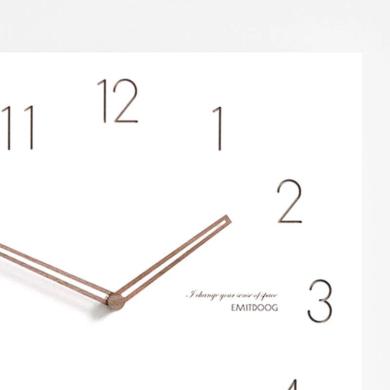 White Quadrangle Wall Clock – Minimalist & Eco - Friendly Design - Lattea Global