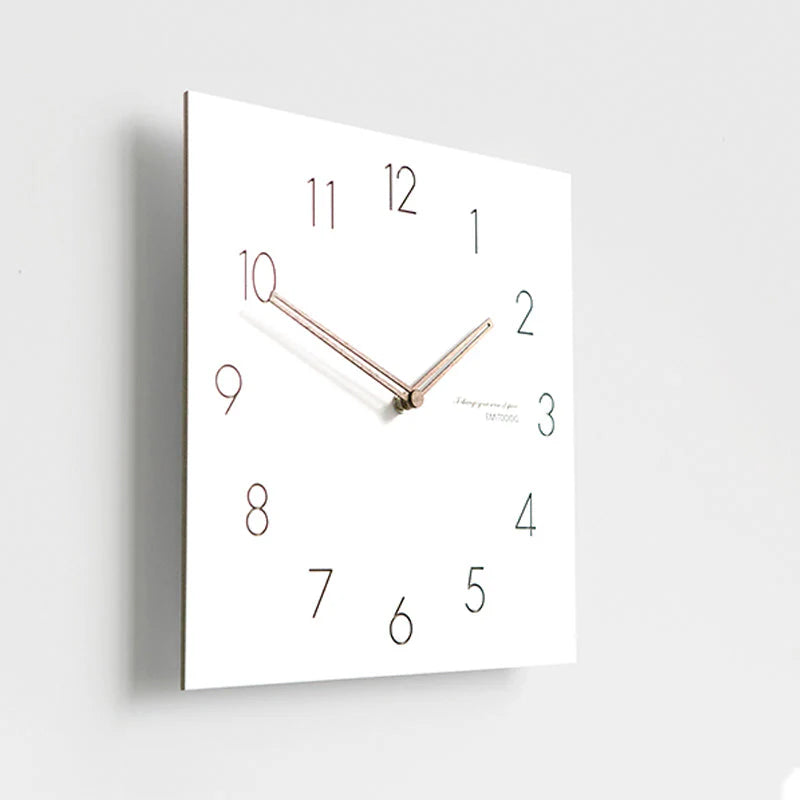 White Quadrangle Wall Clock – Minimalist & Eco-Friendly Design