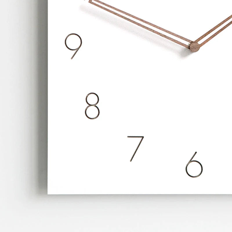 White Quadrangle Wall Clock – Minimalist & Eco-Friendly Design