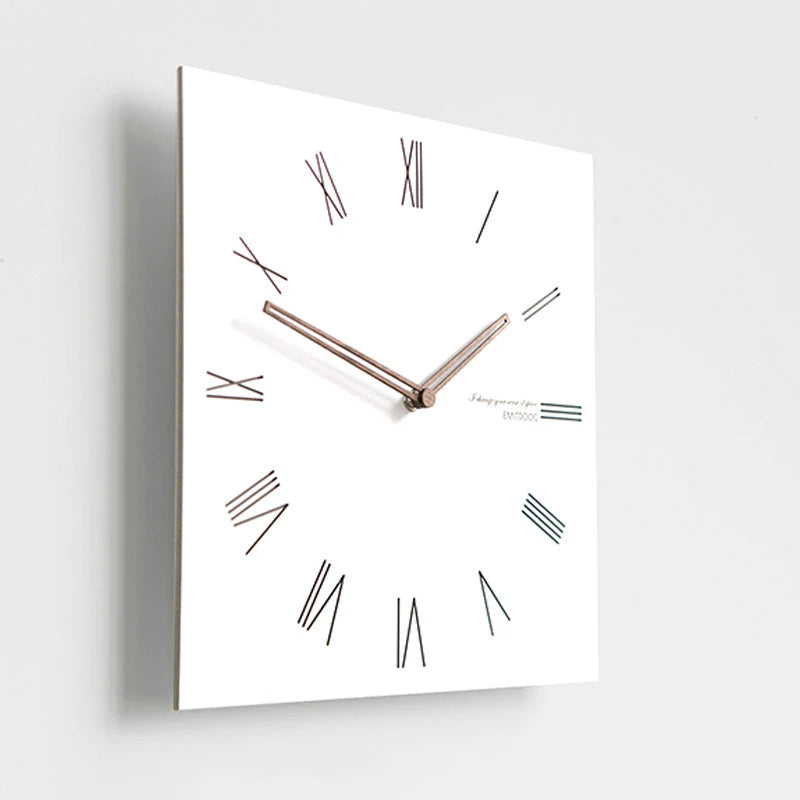 White Quadrangle Wall Clock – Minimalist & Eco-Friendly Design