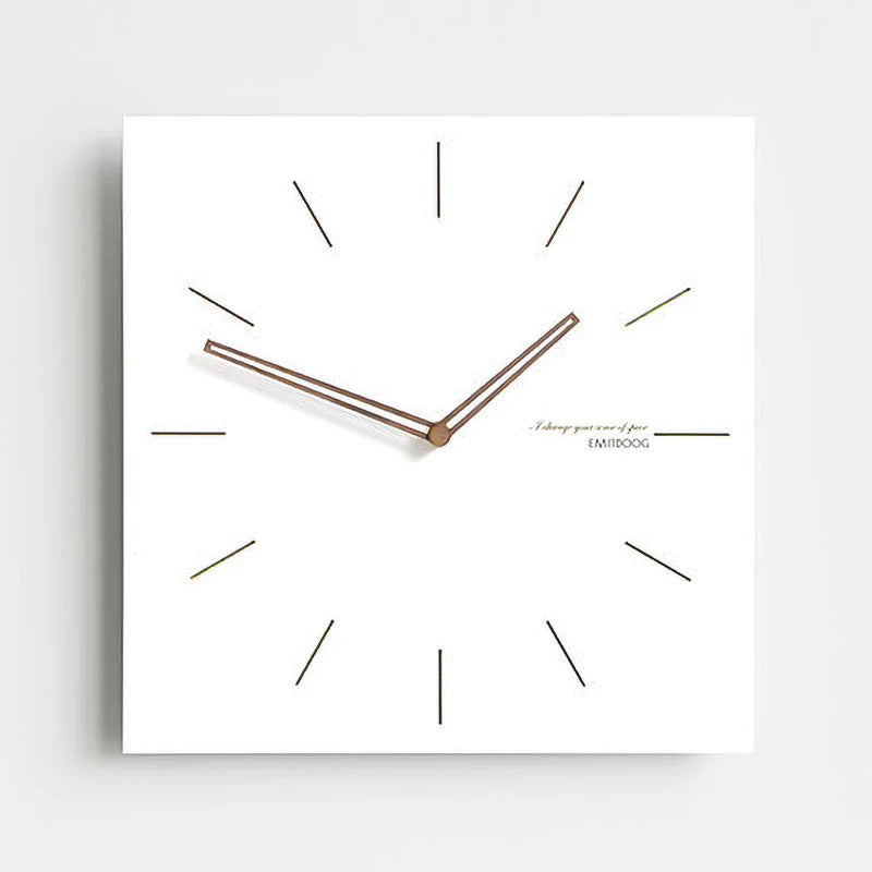 White Quadrangle Wall Clock – Minimalist & Eco-Friendly Design