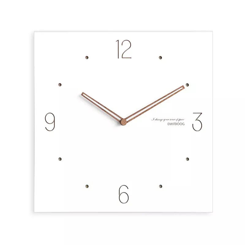 White Quadrangle Wall Clock – Minimalist & Eco-Friendly Design