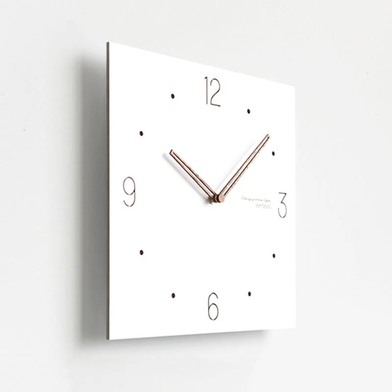 White Quadrangle Wall Clock – Minimalist & Eco-Friendly Design