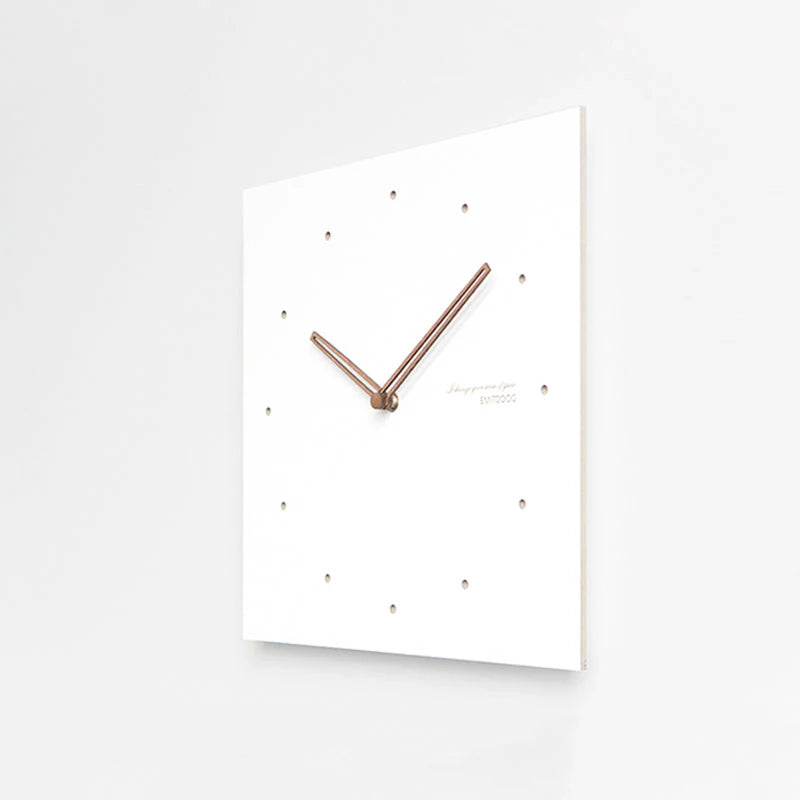 White Quadrangle Wall Clock – Minimalist & Eco-Friendly Design