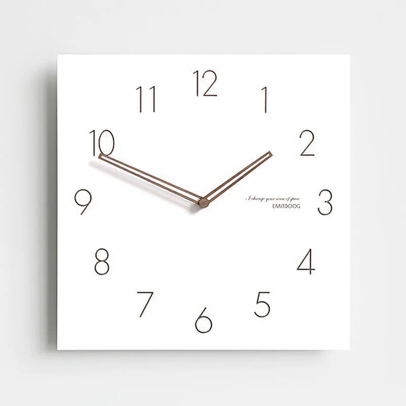 White Quadrangle Wall Clock – Minimalist & Eco-Friendly Design