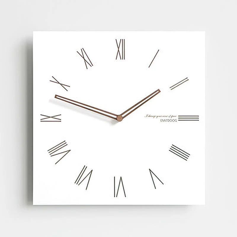 White Quadrangle Wall Clock – Minimalist & Eco-Friendly Design