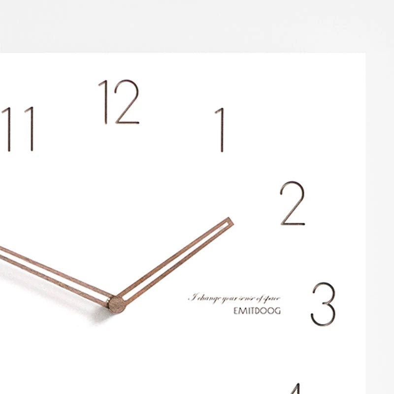 White Quadrangle Wall Clock – Minimalist & Eco-Friendly Design