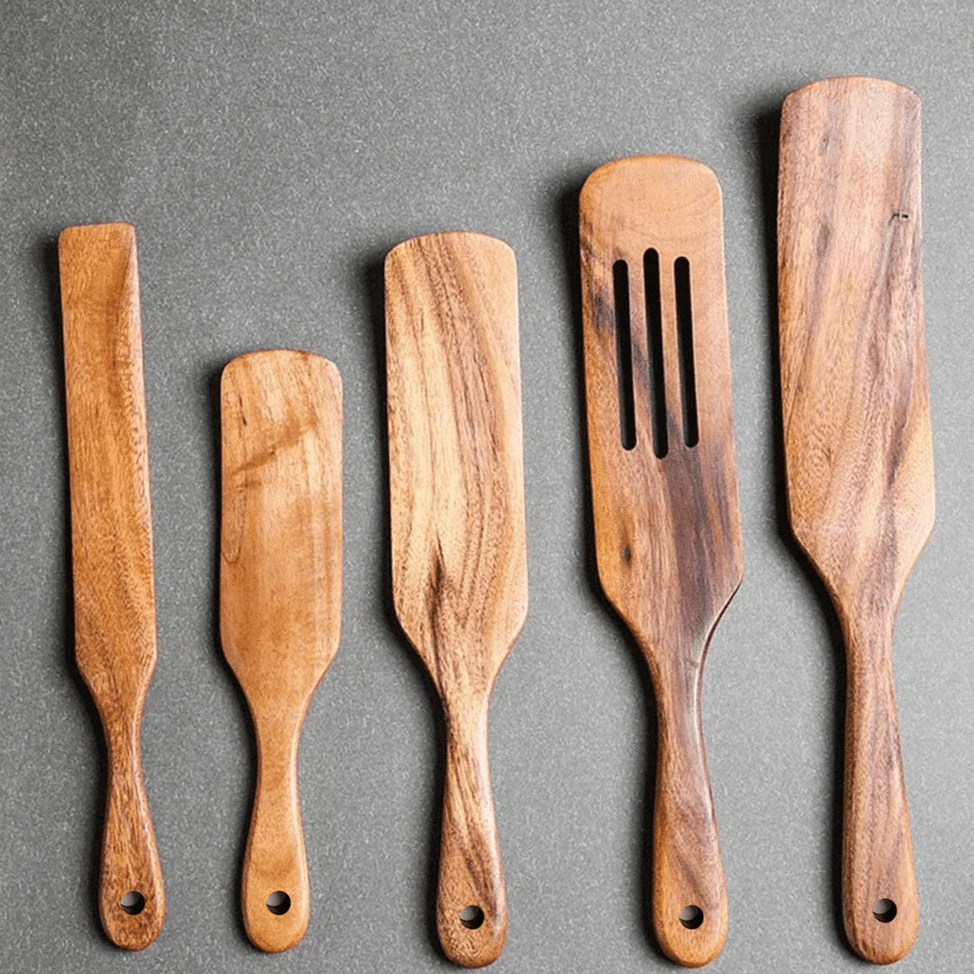 Wooden Spurtle Set – Durable & Versatile Kitchen Utensils