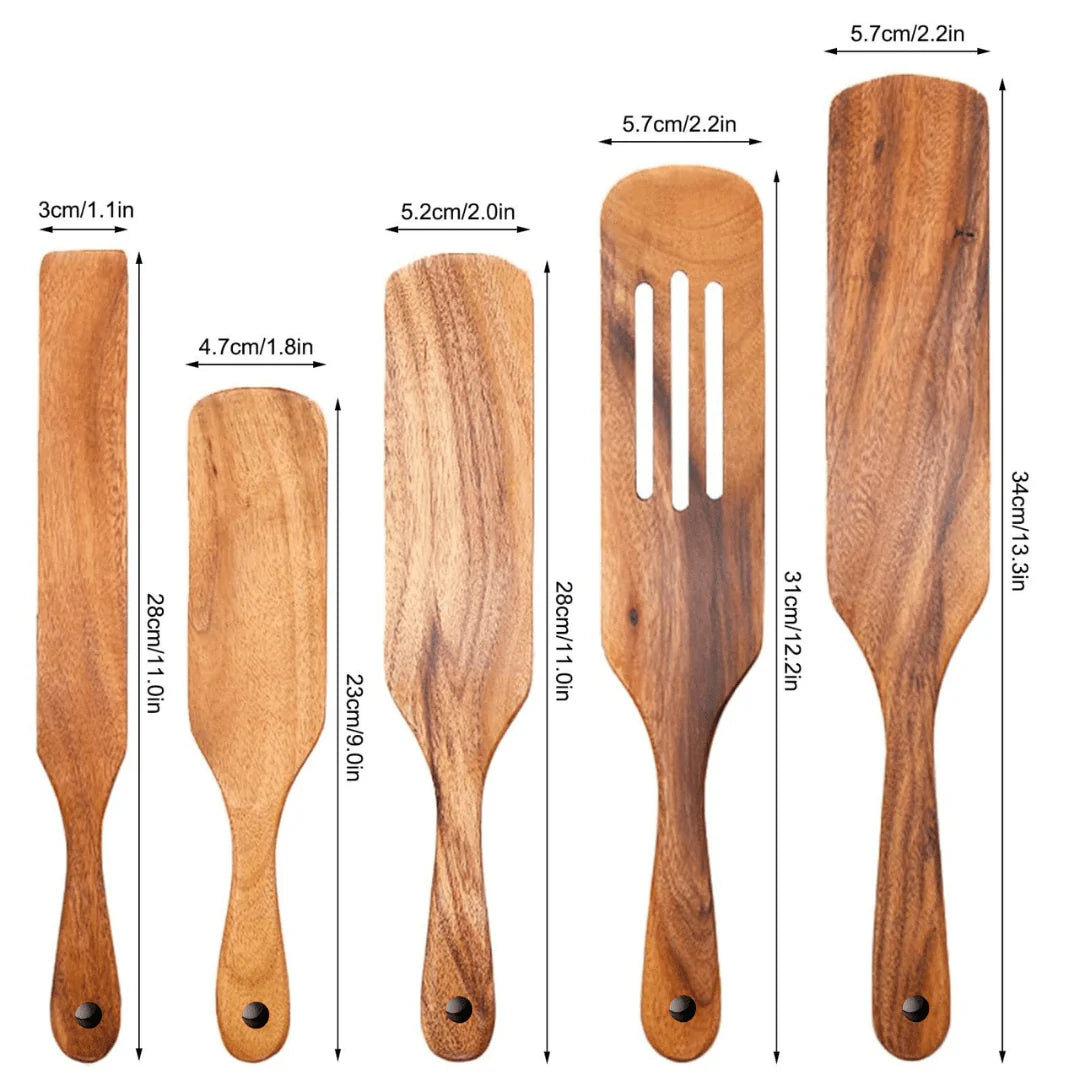 Wooden Spurtle Set – Durable & Versatile Kitchen Utensils