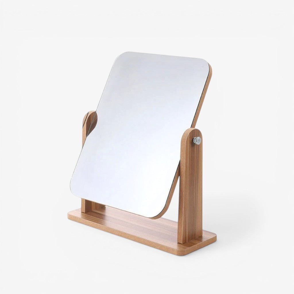 Wooden Vanity Mirror 360° Rotating Compact Makeup Mirror - Lattea Global