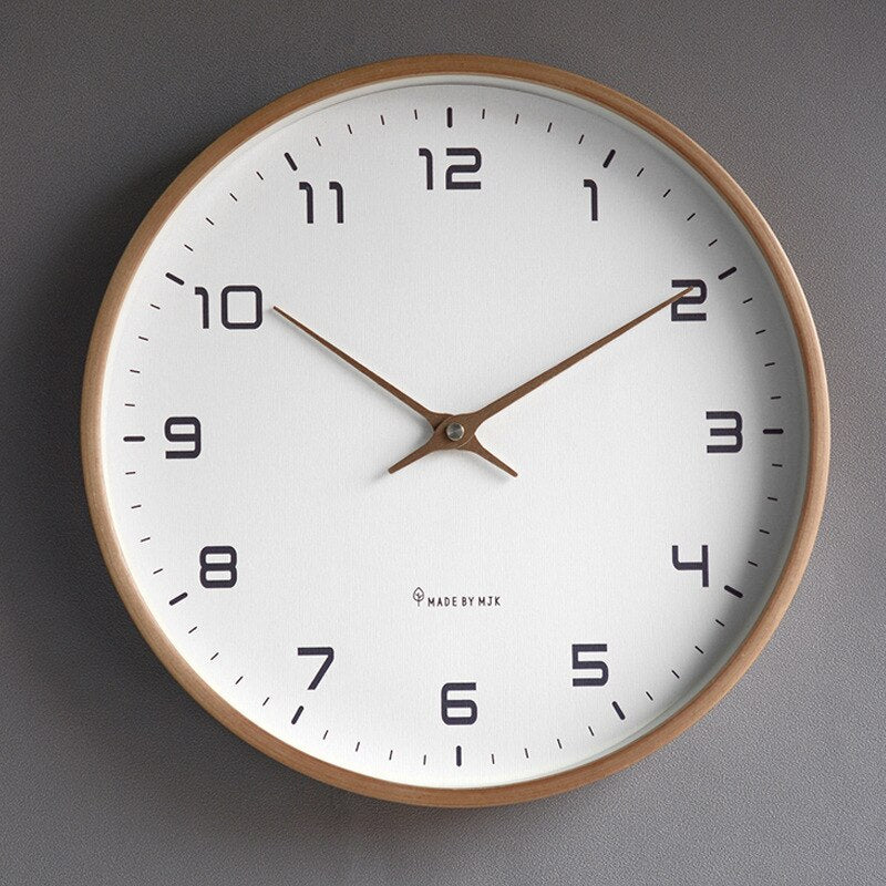 Wooden Wall Clock Scandinavian Minimalist Design